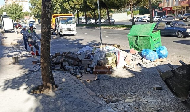 Kahramanmaraş'ta inşaat atıkları temizleniyor