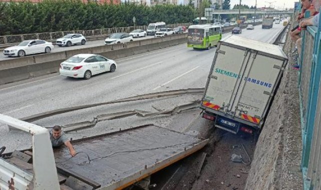 Kamyonet istinat duvarına çarptı; sürücü yaralandı