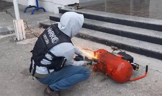 Kargoyla gelen kompresör makinesi görünümlü hava tüpünden uyuşturucu çıktı