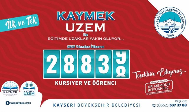 KAYMEK UZEM ile 28 bin 838 öğrenciye ücretsiz eğitim