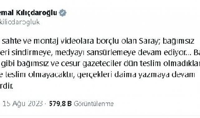 Kılıçdaroğlu'ndan Barış Pehlivan'ın tutuklanmasına tepki