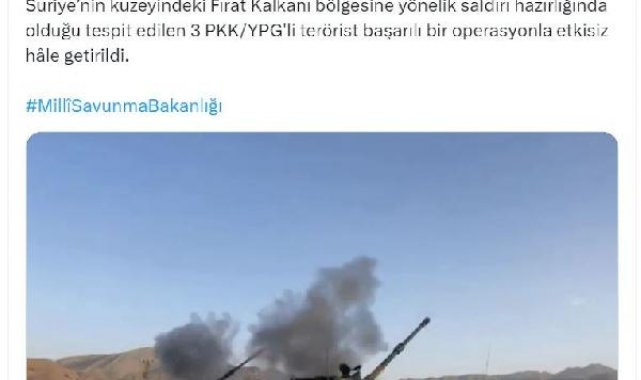 MSB: Saldırı hazırlığındaki 3 terörist etkisiz hale getirildi