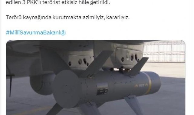 MSB: Zap'ta 3 PKK'lı etkisiz hale getirildi