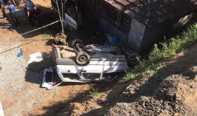 Ordu'da otomobil, evin bahçesine düştü: 3 ölü, 2 yaralı