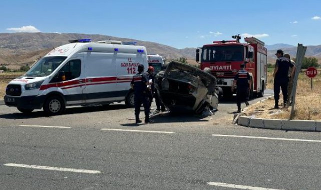 Otomobil, refüje çarpıp, takla attı: 1 ölü, 2'si ağır, 4 yaralı
