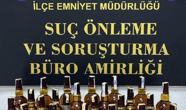 Sahte bandrollü kaçak içki satan şüpheliye gözaltı