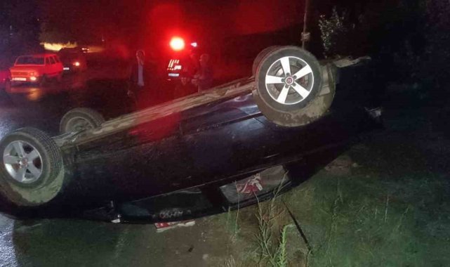Sakarya'da otomobil takla attı: 1 yaralı