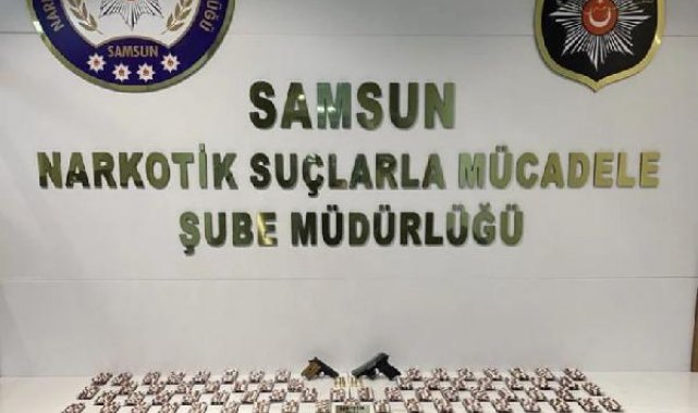 Samsun'da, kedi kafesine zulalanmış 2 bin 72 adet sentetik ecza ele geçirildi
