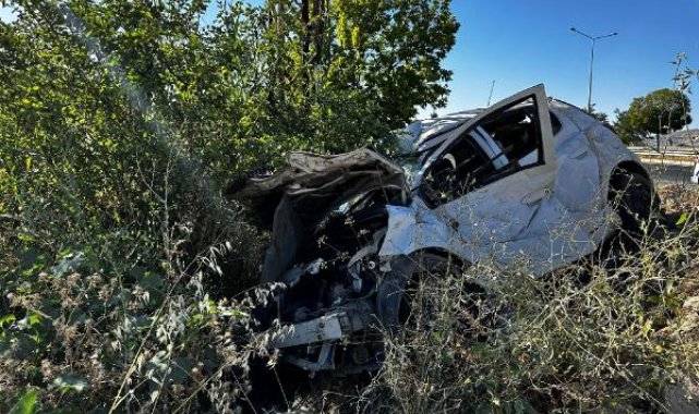 Şarampole yuvarlanan otomobilin sürücüsü, ağır yaralandı