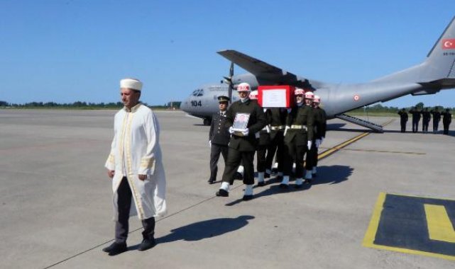 Şehit uzman çavuşun cenazesi, Samsun'a getirildi