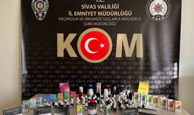 Sivas'ta kaçak elektronik sigara operasyonu