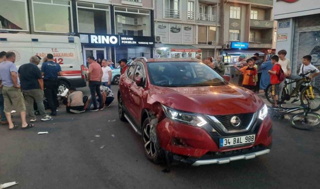 Tekirdağ'da araç ile motosiklet çarpıştı: 1 yaralı