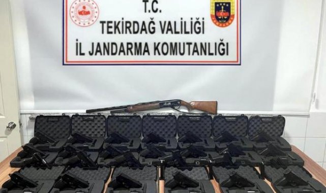 Tekirdağ'da jandarma operasyonunda 25 tabanca ele geçirildi; 1 gözaltı