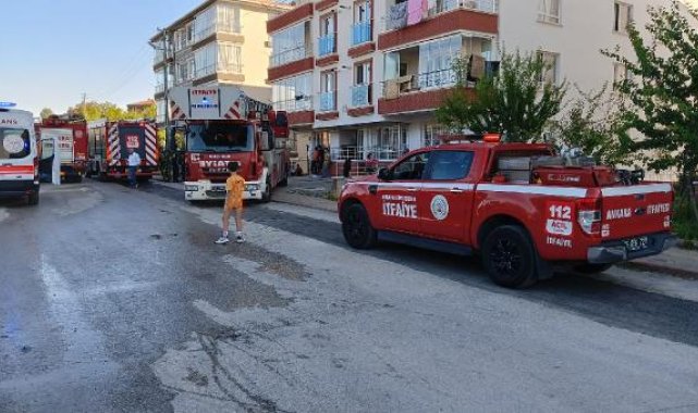 Ankara'da, apartman dairesinde yangın