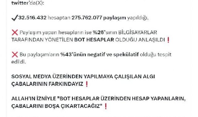 Bakan Yerlikaya: Bot hesaplar üzerinden hesap yapanların çabalarını boşa çıkartacağız