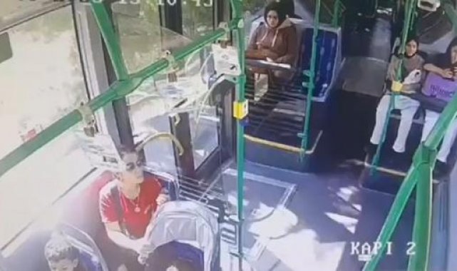 Başakşehir'de İETT otobüsünün içindeki kaza dehşeti kamerada