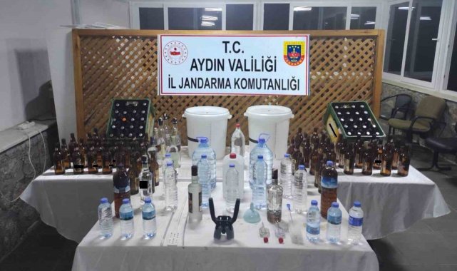 Çine'de sahte alkol baskını: 2 gözaltı