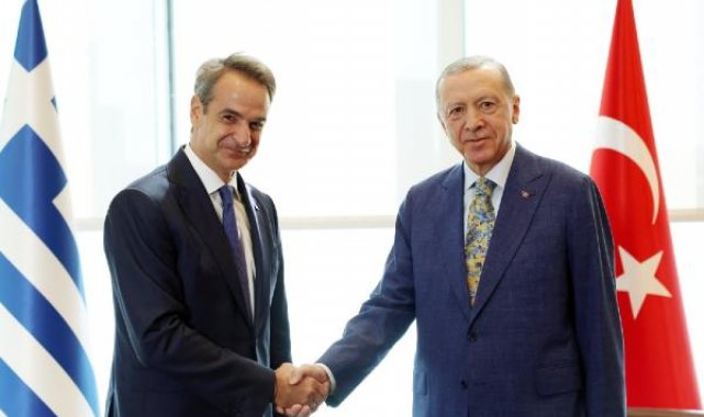Erdoğan, Yunanistan Başbakanı Miçotakis ile BM Genel Kurulu'nda bir araya geldi