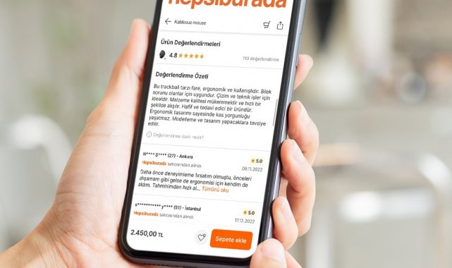 Hepsiburada'dan yapay zekaya dayalı 'değerlendirme özeti' ve 'hızlı Yorum'