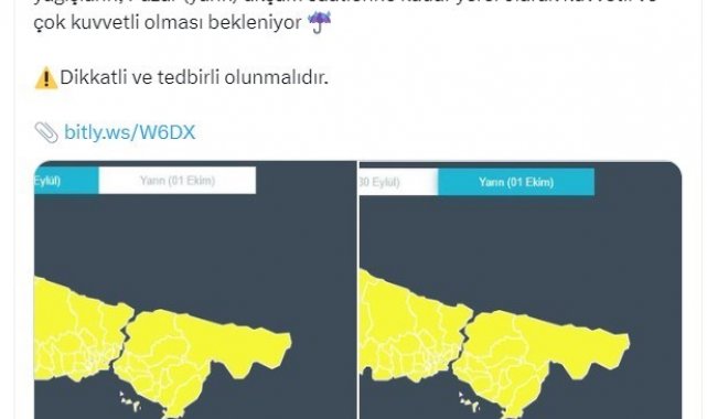 İstanbul Valiliğinden sarı kodlu uyarı