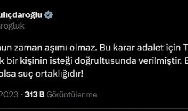 Kılıçdaroğlu'ndan Madımak davasında 'zaman aşımı' kararına tepki: Suç ortaklığıdır