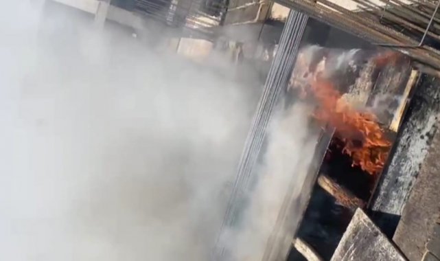Mardin'de inşaat alanında yangın