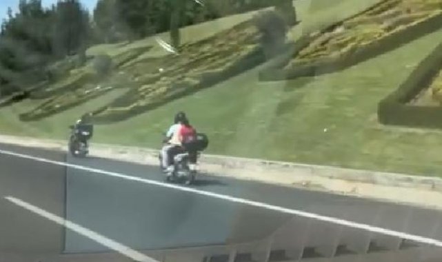Motosikletle tehlikeli yolculuklar kamerada