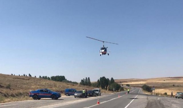 Nevşehir'de hava aracı 'cayrokopter' ile trafik denetimi