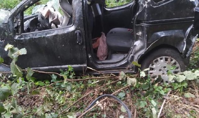 Ordu'da hafif ticari araç şarampole yuvarlandı: Hamile kadın ile 2 kişi öldü