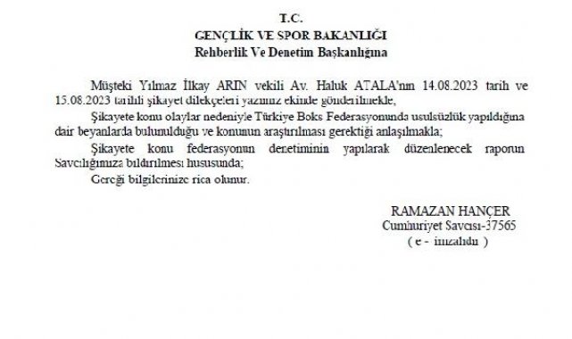Savcılık, boksta yaşanan iddialarla ilgili Gençlik ve Spor Bakanlığı'ndan rapor istedi