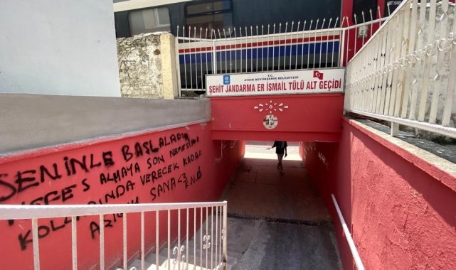 Şehit isminin verildiği alt geçidin duvarları karalama tahtasına döndü