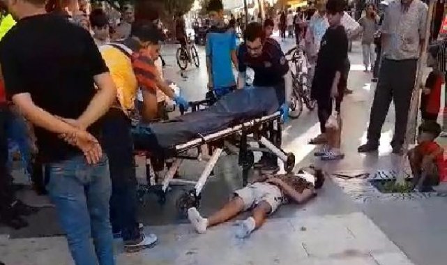 Trafiğe kapalı alanda yürüyen Yusuf'a, motosikletli kurye çarptı