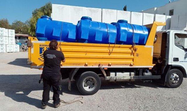2 barajı da kuruyan Bodrum'da, halka su deposu dağıtımı