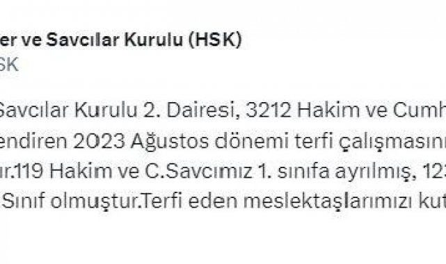 242 hakim ve savcı terfi etti