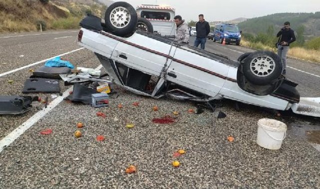 Adıyaman'da otomobil takla attı: 5 yaralı