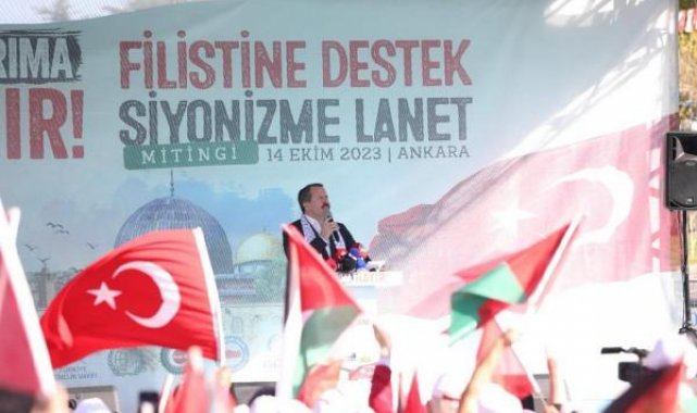 Ankara'da 'Filstin'e destek' mitingi