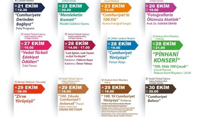 Atakum'da Cumhuriyet'in 100. yılına özel program