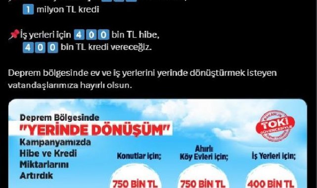 Bakan Özhaseki: 'Yerinde Dönüşüm' kampanyasında hibe ve kredi miktarlarını artırdık