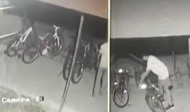 Başakşehir'de sitedeki bisiklet hırsızlığı kamerada