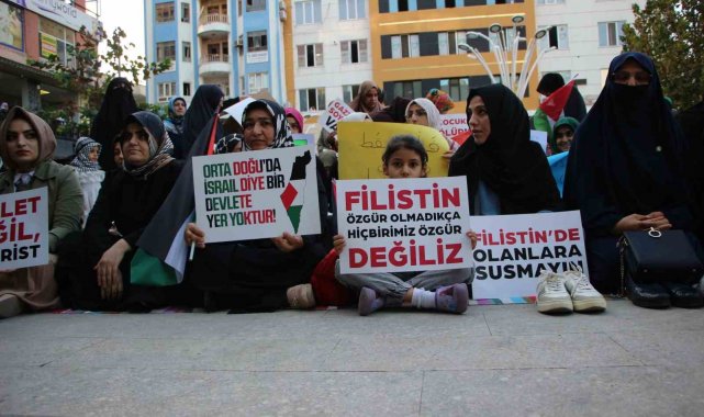 Batman'da kadınlar tarafından Filistin'e destek eylemi
