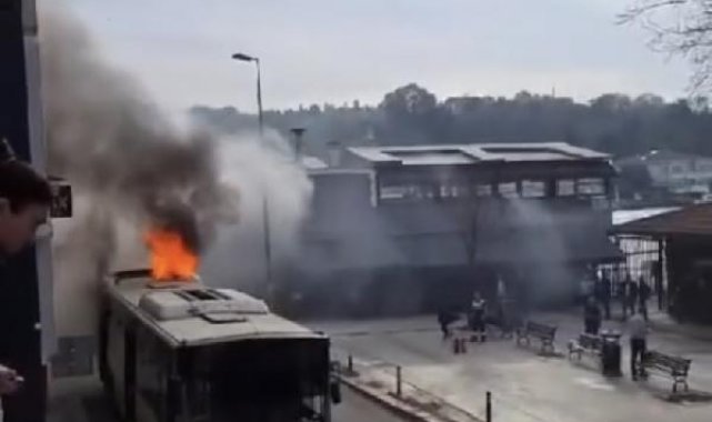 Beykoz'da İETT otobüsünde yangın