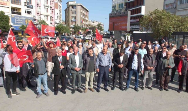 Burhaniye'de Filistin'e destek İsrail'e tepki mitingi