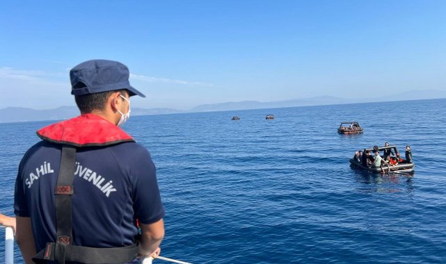 Can salları içindeki 91 düzensiz göçmen kurtarıldı