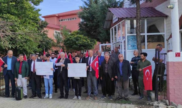 Çüngüş'te cuma namazı sonrası İsrail'e tepki