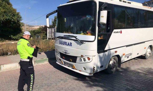 Dinar'da okul servis araçlarına yönelik denetim