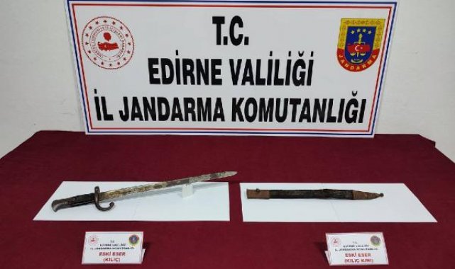 Edirne'de Osmanlı Dönemi'ne ait 150 yıllık kılıç ele geçirildi