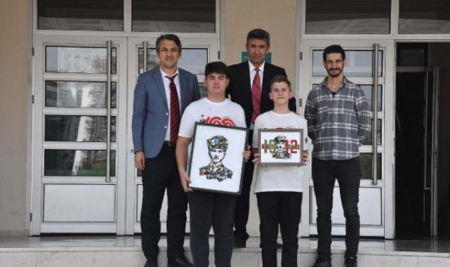 Eski elektrik ve elektronik malzemeler Atatürk portresi oldu