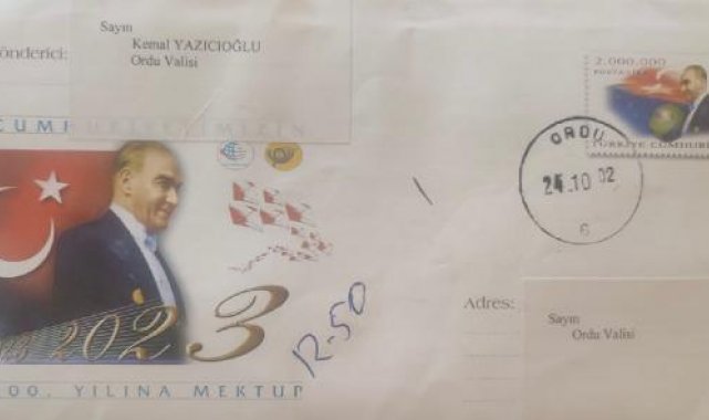 Eski Ordu Valisi Yazıcıoğlu'nun, Cumhuriyet'in 100'üncü yılı için yazdığı mektup Vali Erol'a teslim edildi