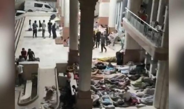 Gazze'de Al-Quds hastanesinin çevresi bombalanıyor