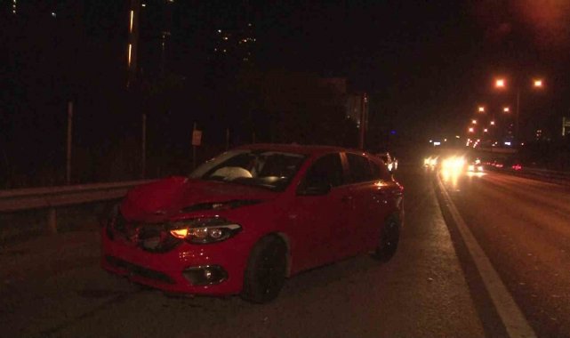 Hatalı sollama yapan motosiklete otomobil çarptı: 1 hafif yaralı